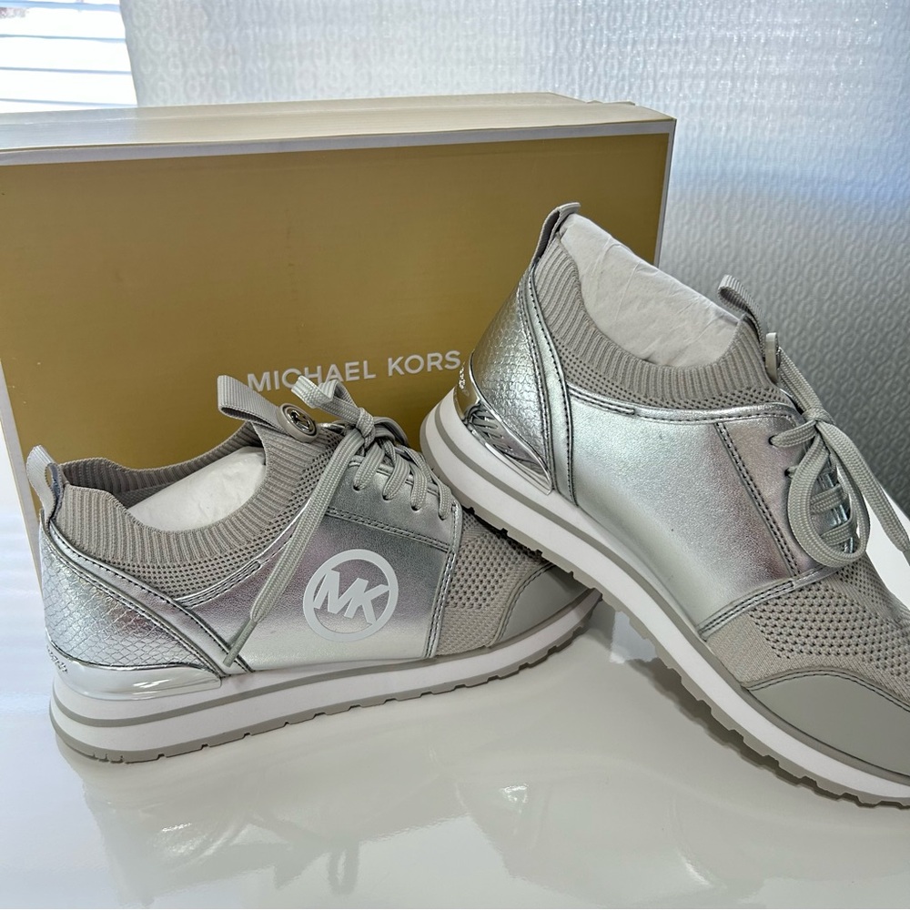 Michael Kors Metallic Silver Sneakers